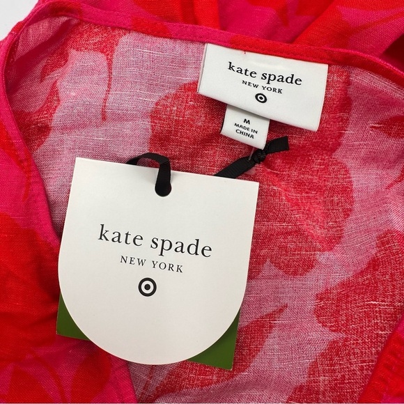 Kate Spade x Target Women's Classic Rose Linen Long Sleeve Maxi Dress sz Medium - Picture 3 of 5